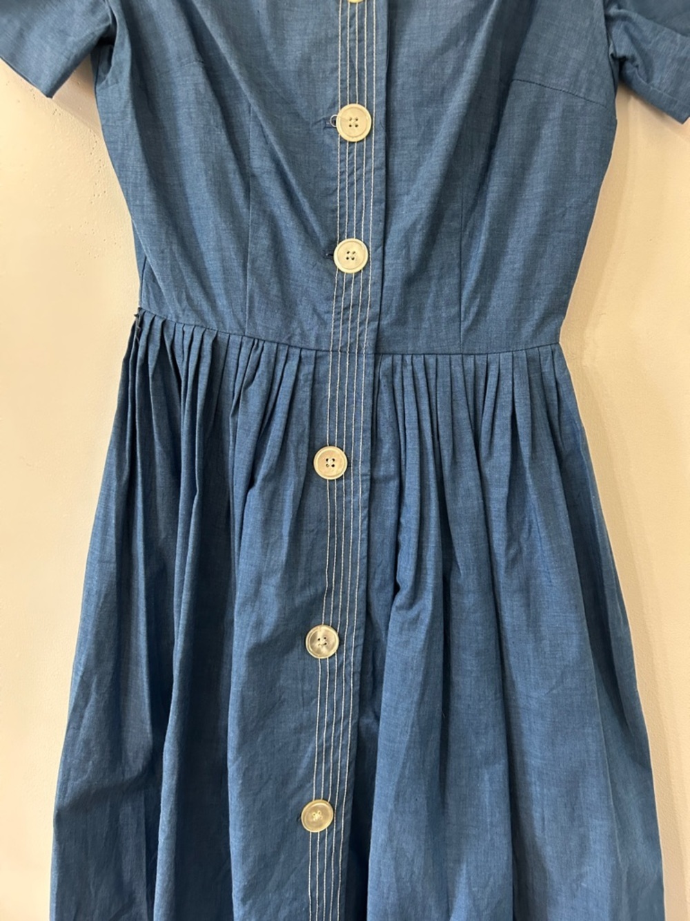 Vintage Dixie Deb Dress Women’s Handmade? Denim Blue Dress Western Full Skirt - Picture 6 of 16